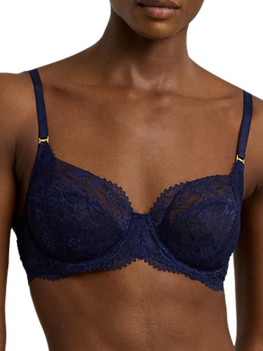 #2362 Lauren Ralph Lauren Women's Unlined Lace Full Coverage Bra - Navy
